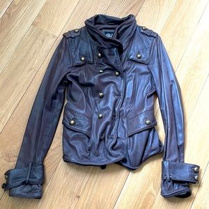 Brown butter leather jacket 100% leather